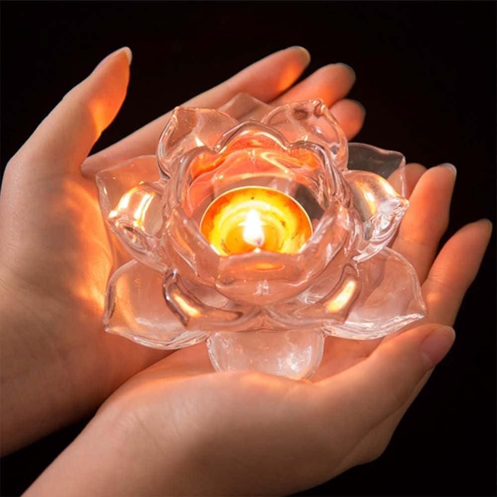 🌟Glass Lotus Flower Tea Light Candle Holder Set🌟