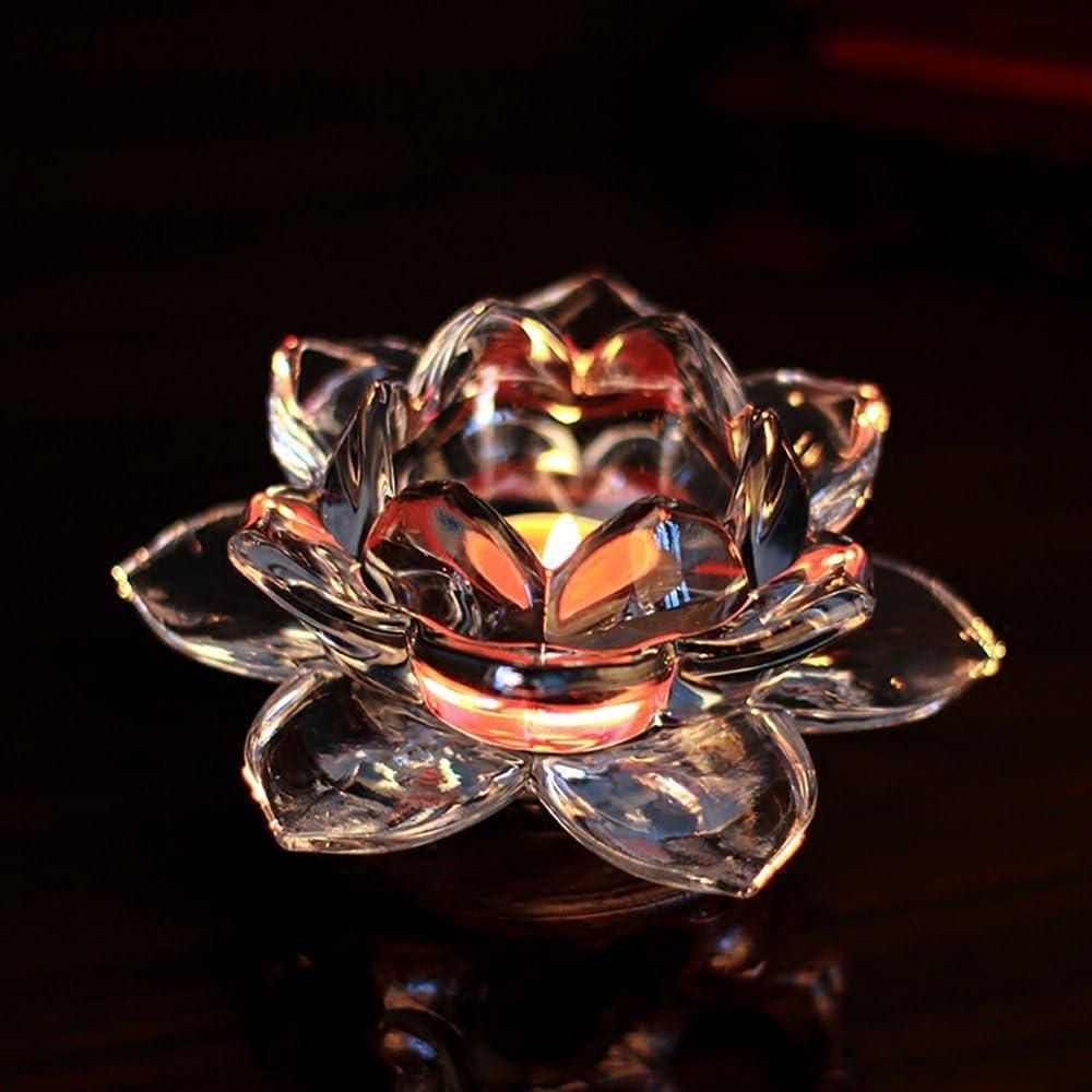 🌟Glass Lotus Flower Tea Light Candle Holder Set🌟